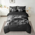 thumbnail image 2 of Manfei Speed Racing Car Twin Bedding Sets 7pcs for Teen Boys Men, Black Sports Car Bedding Comforter Set, Race Car Game Sheet Sets, Breathable Home Decor, 2 of 8