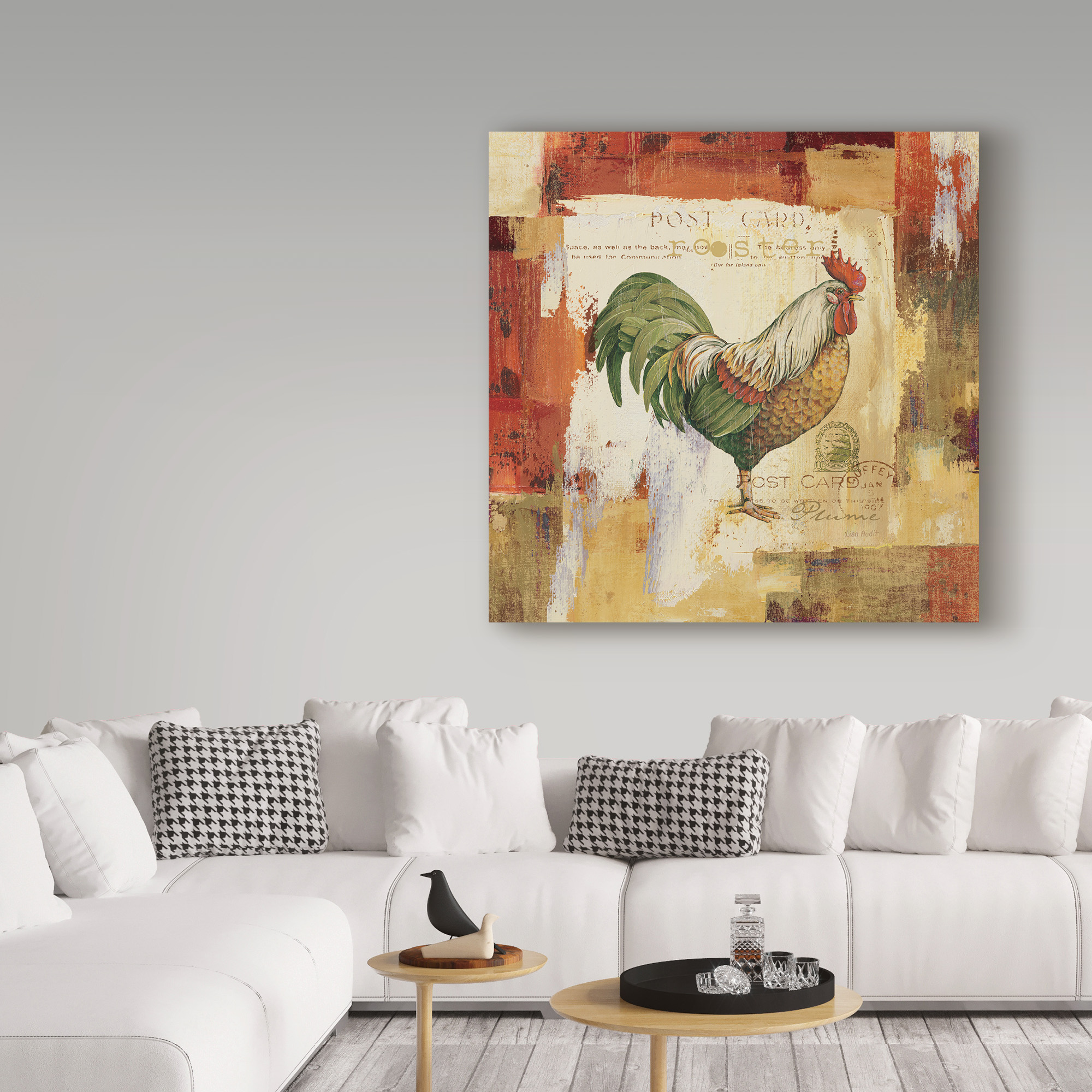 Trademark Fine Art 'Colorful Roosters I' Canvas Art by Lisa Audit