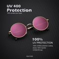 thumbnail image 2 of Gafas de sol KALIYADI redondas polarizadas retro de metal UV400 47 mm, 2 of 7