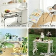 thumbnail image 6 of Folding Camping Table 3ft Portable Pinic Table Adjustable Height Small Card Table Aluminum Foldable Lightweight with Carry Handle for Outdoor Indoor Hiking Camp BBQ Beach (Blooming Floral), 6 of 12