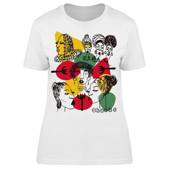 Smartprints Womens Graphic Tee - African Style Clipart - Regular Fit 100% Cotton