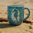 thumbnail image 1 of Tazas de Café de Vidrio, Colección de Tazas de Mosaicos Costeros Diseño de Onda Soplado a Mano, Taza de Cerámica de 12 Oz, Regalo de Taza de Café, 1 of 1