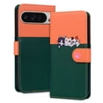 thumbnail image 5 of For Google Pixel 9 Pro XL Cute Animal Pattern Wallet Case,Color Matching Premium PU Leather Shockproof Magnetic Flip Kickstand Credit Card Slots Slim Phone Case with Wrist Strap, Darkgreen, 5 of 10