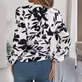 thumbnail image 3 of OBEEII Tops for Women Fall Winter Long Sleeve Casual Blouse Fashion Floral Shirts Trendy V Neck Button Down T Shirts, 3 of 7