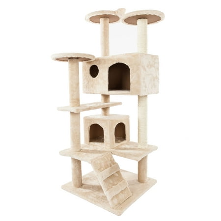CLEARANCE! 2019 Upgrade Cat Tree, 52'' Cat Tower Luxury Condos with Scratching Posts, Slope, High-Class Sisal Rope, Cat Climb Tower for Ragdoll, Oriental Cat, American Curl, Bengal Cat, Beige, (Best Cat Scratching Post 2019)