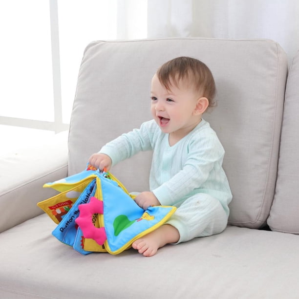 Libro de tela de desarrollo temprano para niños pequeños, juguetes educativos para bebés