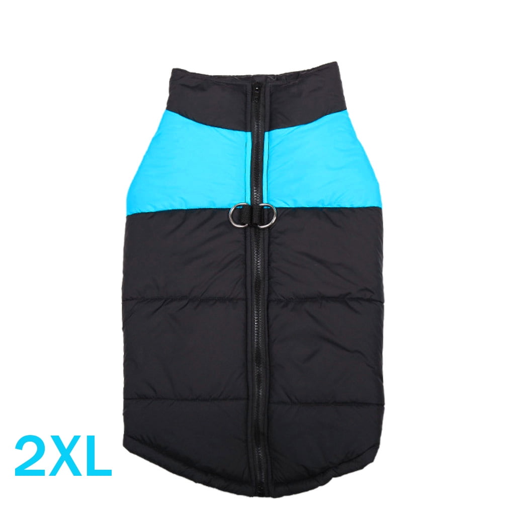 2pcs Padded Cold Winter Warm Vest Jacket Pet Clothes For Medium/Large Dogs