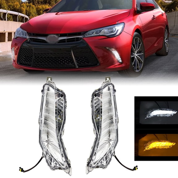 For 2015-2017 Toyota Camry LE SE Front Bumper LED Fog Lights Turn Signal Lamps