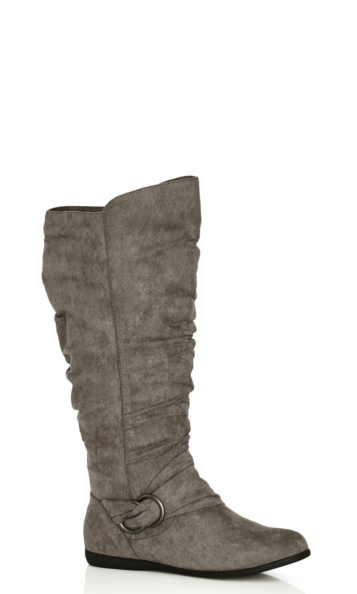 Avenue Women's Cloudwalkers Vera Tall Boots | Plus Size Wide Fit Flat Boots With Ankle Strap