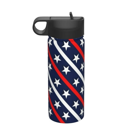

Tideii Patriotic Star for 18OZ Insulated Space Bottle Stainless Steel Water Cup with Straw Suitable for Outdoor Sports Unisex