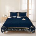 thumbnail image 3 of King Quilt Set 96''x106'', Navy Blue Geometric Lightweight Bedspread Coverlet Set with 2 Pillow Shams, Farmhouse Geo Vintage Abstract Art Breathable All Season Quilt Bedding for Bedroom/Guest Room, 3 of 9