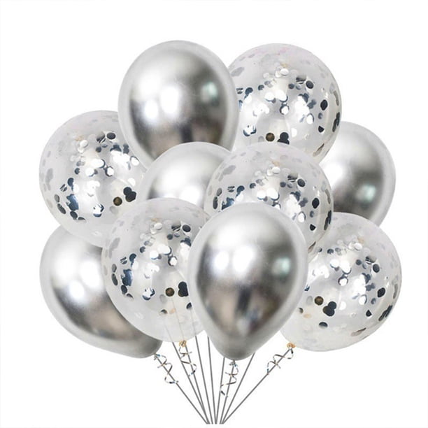 FloreceBien Juego de 60 globos de látex con lentejuelas de metal | Globos de fiesta de 12 pulgadas