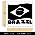 thumbnail image 2 of Brazil with Waving Flag Cute Self-Inking Rubber Stamp Ink Stamper - Black Ink - Small 1 Inch, 2 of 7