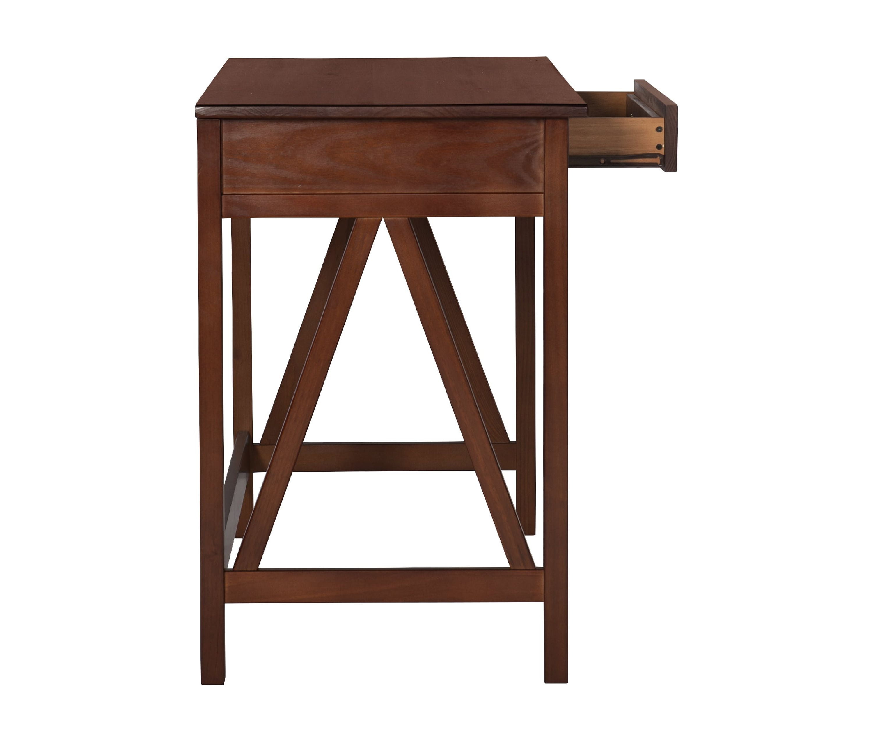 Linon Moreland 46" Single Drawer Writing Desk, Antique Tobacco