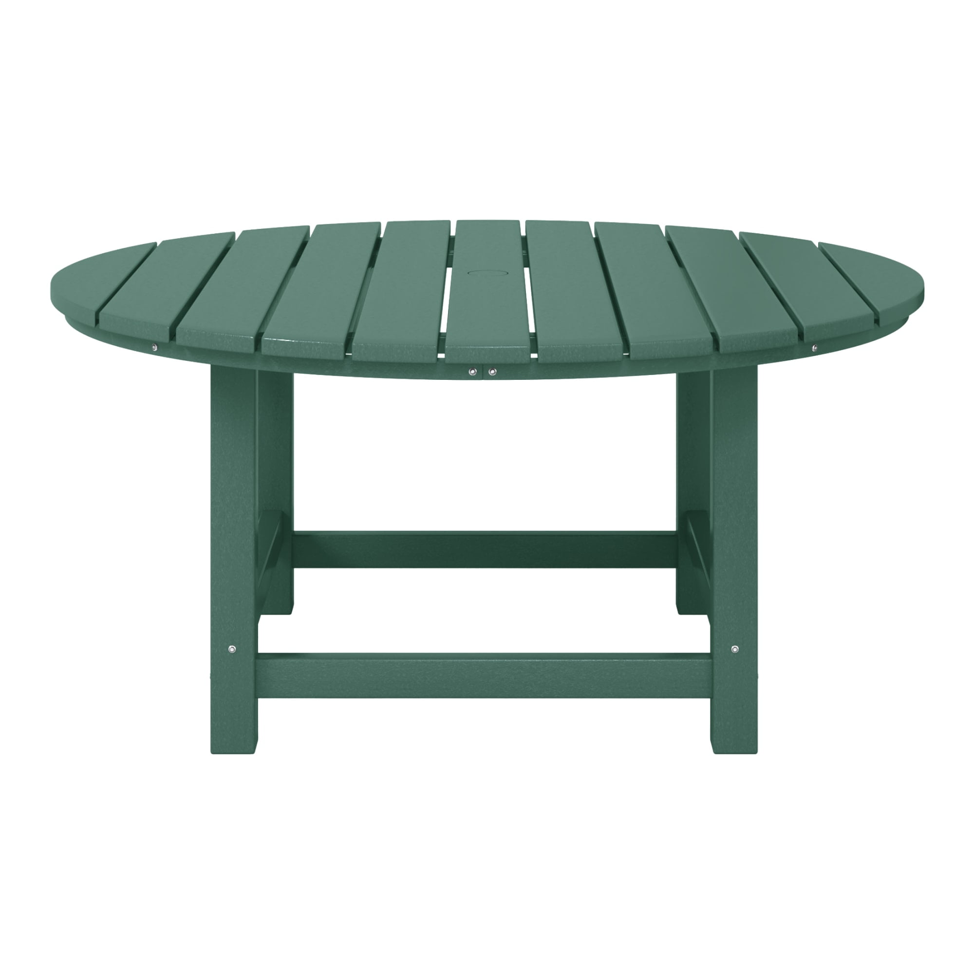 WestinTrends Malibu Low Outdoor HDPE Round Patio Coffee Table, Dark Green