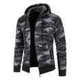 thumbnail image 4 of Fesfesfes Mens Sweater Winter Hoodie Jacket Zipper Long Sleeve Hooded Knitted Sweater Tops Outwear Coat or, 4 of 4