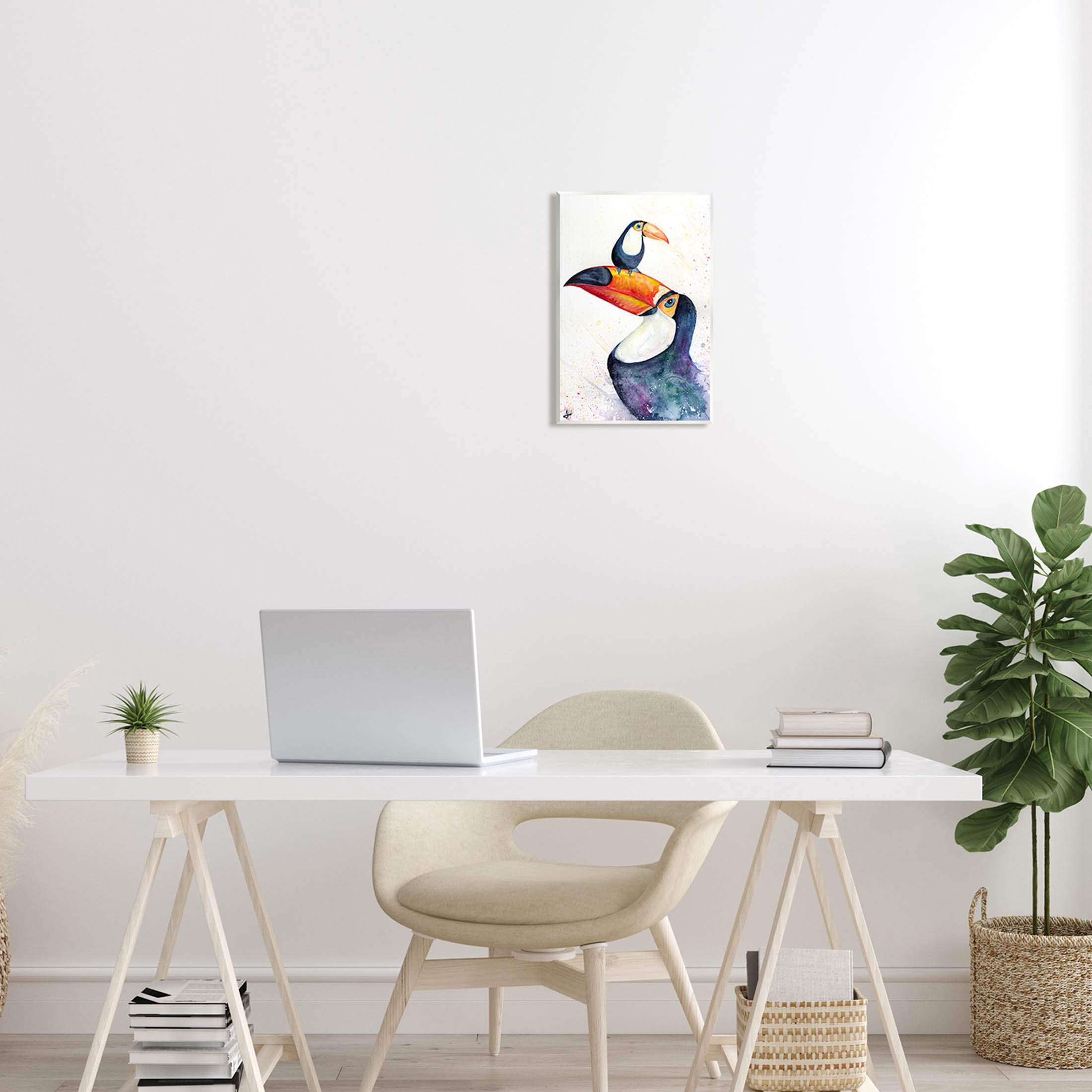Toucan Baby & Mother Perched Animals & Insects Graphic Art Unframed Art Print Wall Art