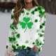 thumbnail image 5 of Xuyuer St. Patrick's Day Sweatshirts for Women Shamrock Shirt Clover Printed Irish Gift Casual Loose Long Sleeve Fit Tops, 5 of 5