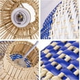 thumbnail image 6 of Arturesthome Hand-Woven Rattan Chandelier, Rattan Pendant Light Fixtures Ceiling, Wicker Hanging Lamp for Dining Room Bedroom Kitchen Island Blue, 6 of 7