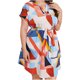 thumbnail image 1 of Vestido de talla grande con estampado suelto de manga corta con cuello en V de verano a la moda Sexy para mujer Pompotops ghjkhdj17085, 1 of 9