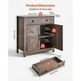 thumbnail image 3 of KFFKFF Coffee Bar Cabinet, Farmhouse Coffee Bar Table with Drawer, Buffet Stand Cabinet with 2 Barn Doors, Sideboard Buffet Station, Grey, 3 of 9