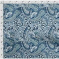 thumbnail image 4 of Soimoi Asian Paisley Printed, Cotton Satin Spandex, Sewing Fabric by The Yard 54 Inch Wide, Decorative Fabric for Dresses and Home Accents, Blue, 4 of 5
