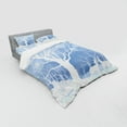 thumbnail image 2 of Ambesonne Winter Bedding Set 4 Pcs, Abstract Winter Deer, Queen, Blue White, 2 of 2