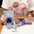 thumbnail image 5 of case for Samsung Galaxy A53 5G Case, Cute Starry Sky Plated 3D Astronaut Hidden Kickstand Holder Galaxy A53 5G Case for Women Girls Soft TPU Full Lens Cover Protection Shockproof Alien Case (Gray), 5 of 10