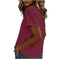 thumbnail image 6 of GUACER Short Sleeve Cotton Linen Tops for Women Floral Embroidery Casual U-Neck Blouses for Summer, 6 of 6