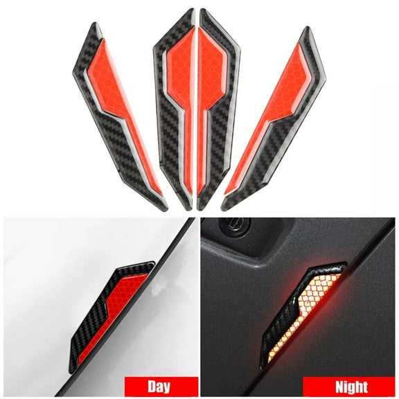 4pcs Reflective Car Door Edge Scratch Protector Strip for Vehicle Safety