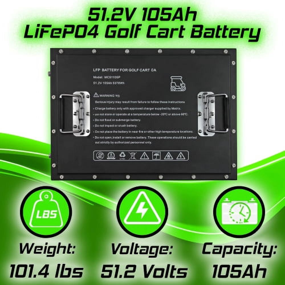 Powerstar 48V LiFePO4 Deep Cycle Golf Cart Battery Replacement for VATRER POWER 48V Lithium Battery, Charger Included, for EZGO RXV