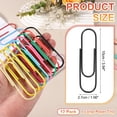 thumbnail image 2 of Uxcell Clip de Papel Extra Grande de 4 Pulgadas, Paquete de 12 Clips de Metal Gigantes Recubiertos a Prueba de Óxido para Documentos, Manualidades DIY, Hogar y Oficina, Negro, 2 of 6
