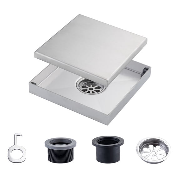 6'' W Grid Shower Drain