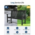 thumbnail image 6 of Stoog Outdoor Bench, 2-Person Park Garden Bench with Armrest, Loveseat Porch Chair with 800 lbs Capacity, HIPS All-Weather for Patio Porch Backyard, Black, 6 of 7