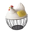 thumbnail image 3 of Cesta para almacenar huevos de gallina, cesta para huevos con tapa en forma de gallina, contenedor para recoger huevos, cestas para despensa, encimera de cocina Tapa amarilla, 3 of 8