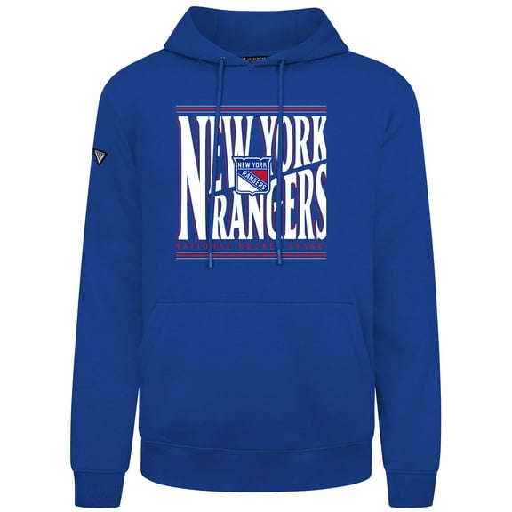 Men's Levelwear  Royal New York Rangers Podium Powerhouse Pullover Hoodie