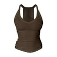 thumbnail image 5 of DondPO Womens Tank Tops,Lady V Neck Racer Back Tank Top For Women Padded Ribbed Long Tank Fitted Basic Tops,Halter Tops for Women,Womens Loose Tank Tops Clearance！ Brown S Clearance！, 5 of 5