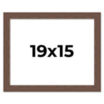 19x15 Frame Brown Farmhouse Solid Wood Picture Frame Width 1.5 Inches | Interior Frame Depth 0.5