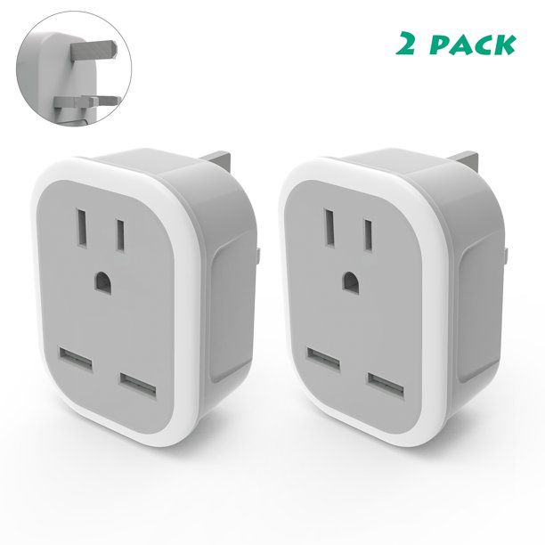 US to UK Power Type G Plug Adapter 2 Pack, ETEPON International Travel