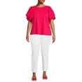 thumbnail image 2 of Terra & Sky Women's Plus Size Eyelet Flutter Sleeve Top, 2 of 5