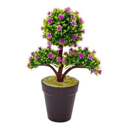 Fiore Round Purple Plastic Mini Crape Myrtle in Plastic Pot - 7 1/2  x 4  x 11  -
