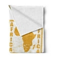 thumbnail image 2 of African Soft Flannel Fleece Throw Blanket, Grunge Rubber Stamps Made in Words Inside Theme, Cozy Plush for Indoor and Outdoor Use, 50" x 70", Yellow and Red, by Ambesonne, 2 of 5