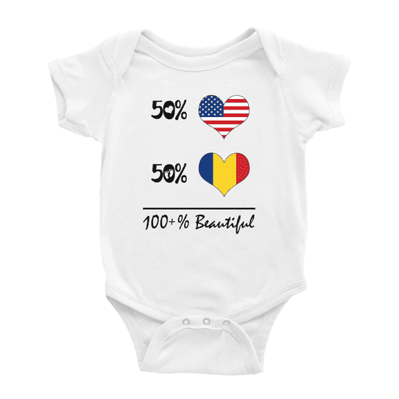 50% Romanian + 50% American = 100+% Beautiful Cute Baby Clothing Bodysuits For Boy Girl