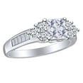 thumbnail image 2 of AFFY 1.25 Cttw Round & Princess Cut White Natural Diamond Engagement Ring In 14K Solid White Gold, 2 of 2