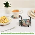 thumbnail image 5 of 6 Pcs Drink Coasters with Holder 3.94in Woven Coasters for Drinks Christmas Scene with Snowman Coaster Set for Protection Table, 5 of 7
