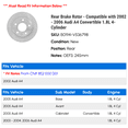 thumbnail image 2 of Rear Brake Rotor - Compatible with 2002 - 2006 Audi A4 Convertible 1.8L 4-Cylinder 2003 2004 2005, 2 of 2