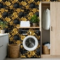 thumbnail image 4 of Vintage Peel and Stick Wallpaper 17.7in x 9.8ft Golden Leopard Floral Black Contact Paper Vinyl Self-Adhesive Removable Wall Paper for Bedroom Kitchen Cabinet Décor Renter Friendly, 4 of 8