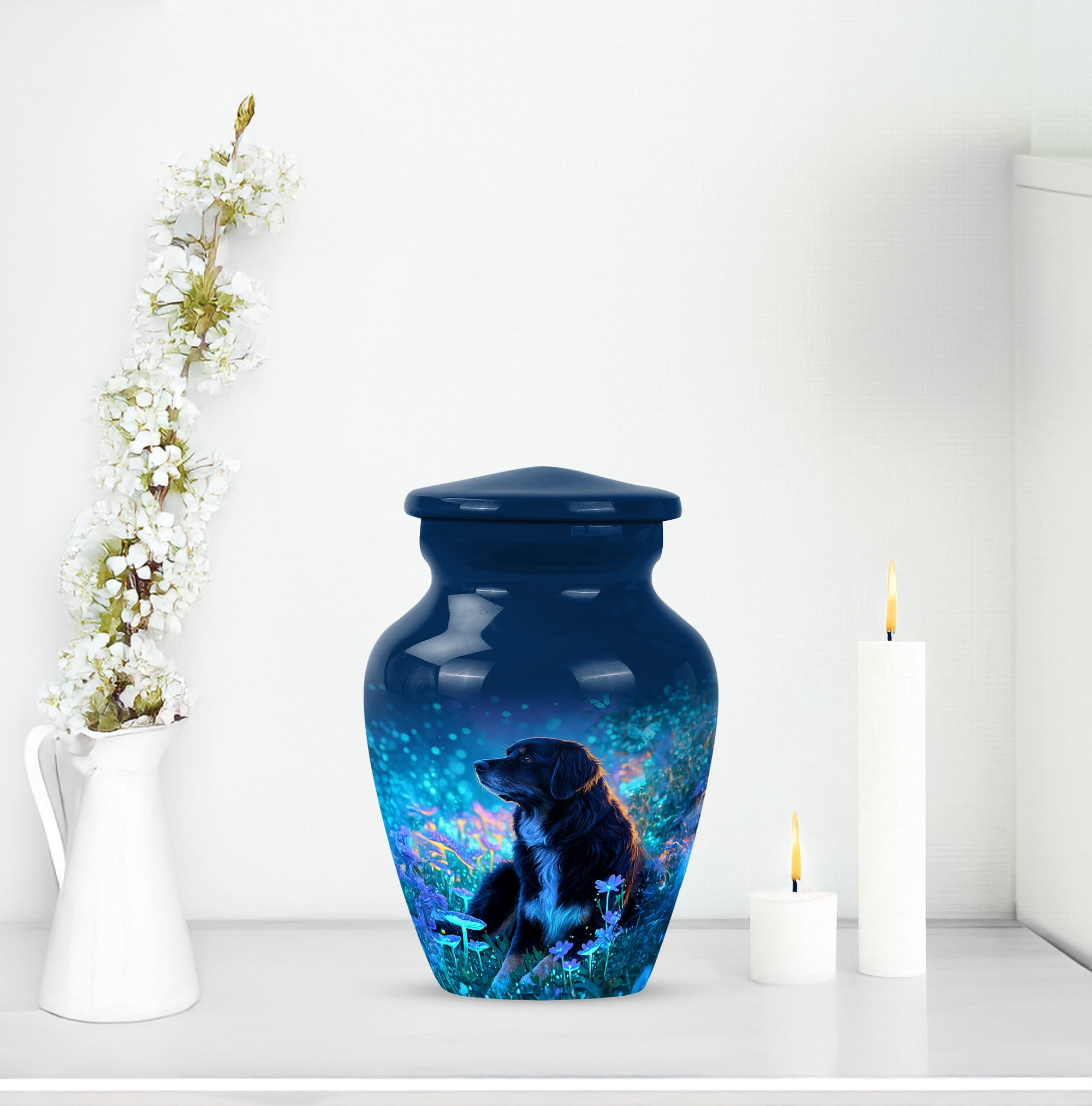 Dog Small Funeral Urns For Human Ashes Keepsake Mom, Blue Mini Urns For Ashes For Women, Little Cremation Urn For Male, Purple Urn For Adults, 3inch