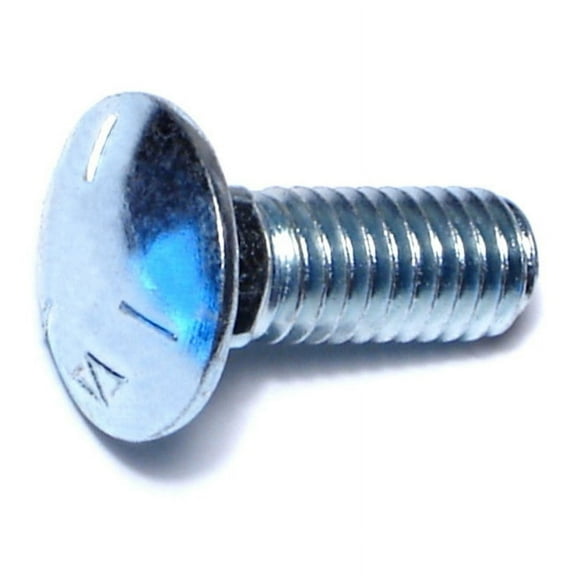 3/8"-16 x 1" Zinc Plated Grade 5 Steel Coarse Thread Carriage Bolts CBS5-187