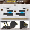 thumbnail image 6 of 40" Lift Top Coffee Table with Storage, Modern Coffee Table with LED Lights and 2 Drawers, Small Coffee Table for Living Room, Dining Reception Room, Black, 6 of 7